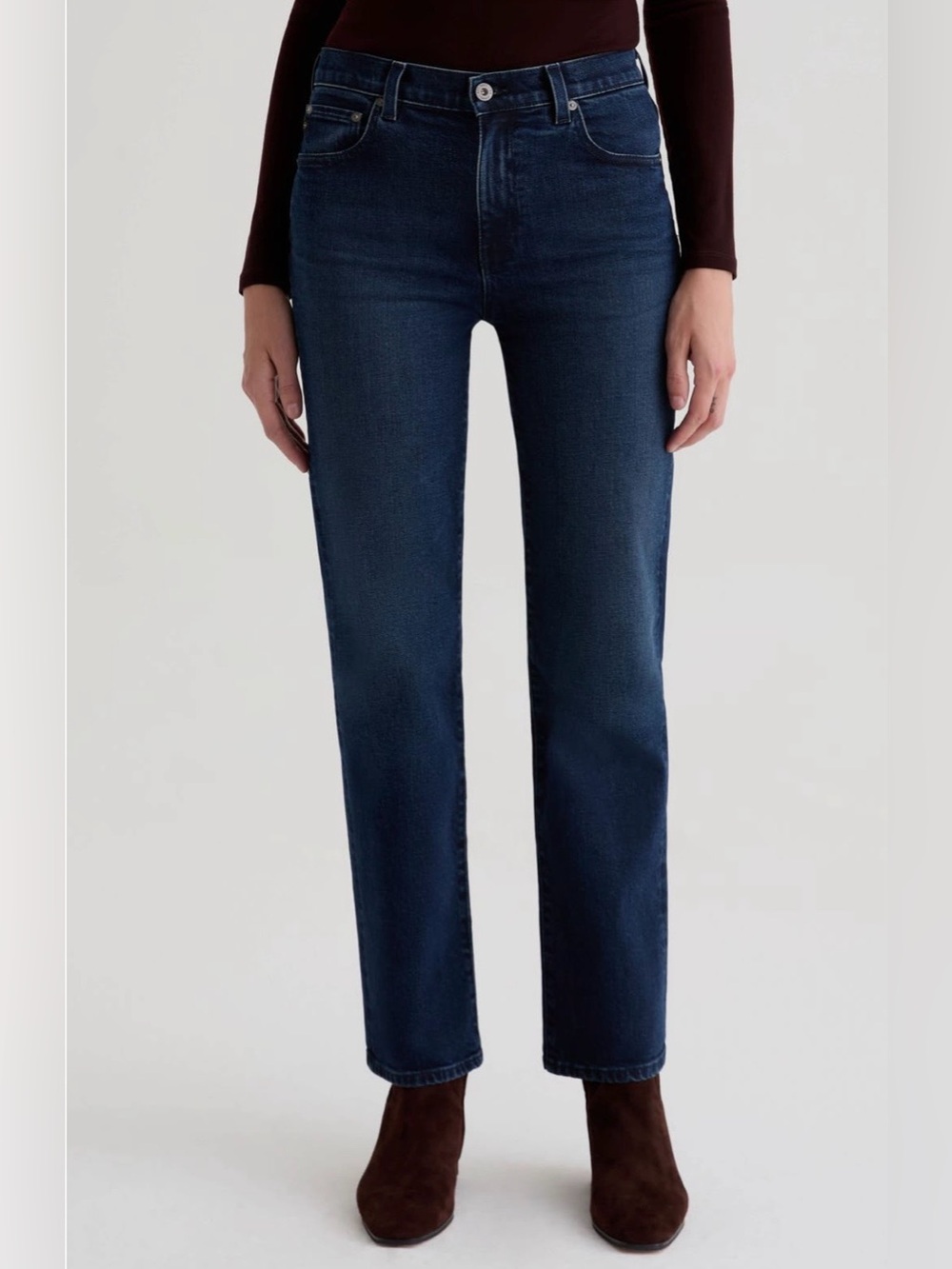 AG Brinkley Dark Blue Straight-Leg Jeans